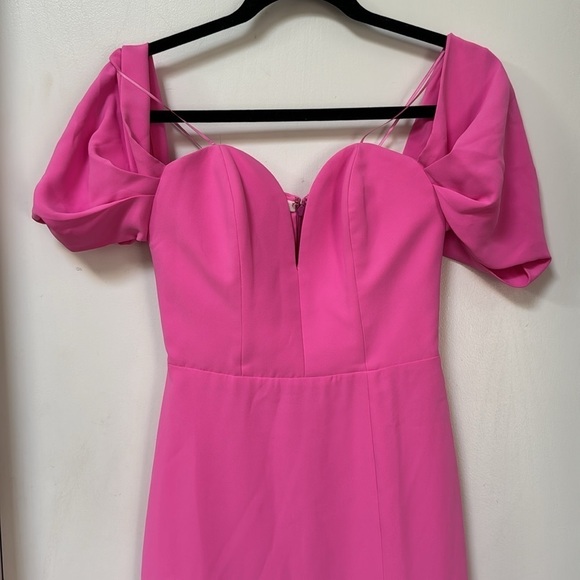 Amanda Uprichard Victoria Off Shoulder Midi Dress Aster Pink XS - Picture 5 of 9